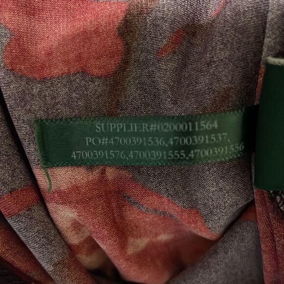 Lauren Ralph Lauren 3/4 Sleeve Floral V Neck Midi Dress Size 8 - Picture 11 of 11